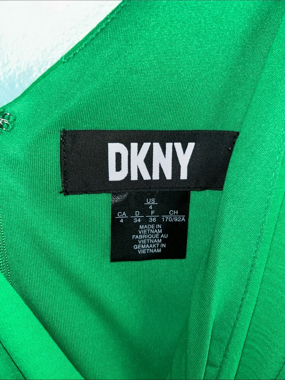 DKNY Vibrant Green Sleeveless Wrap Midi Dress